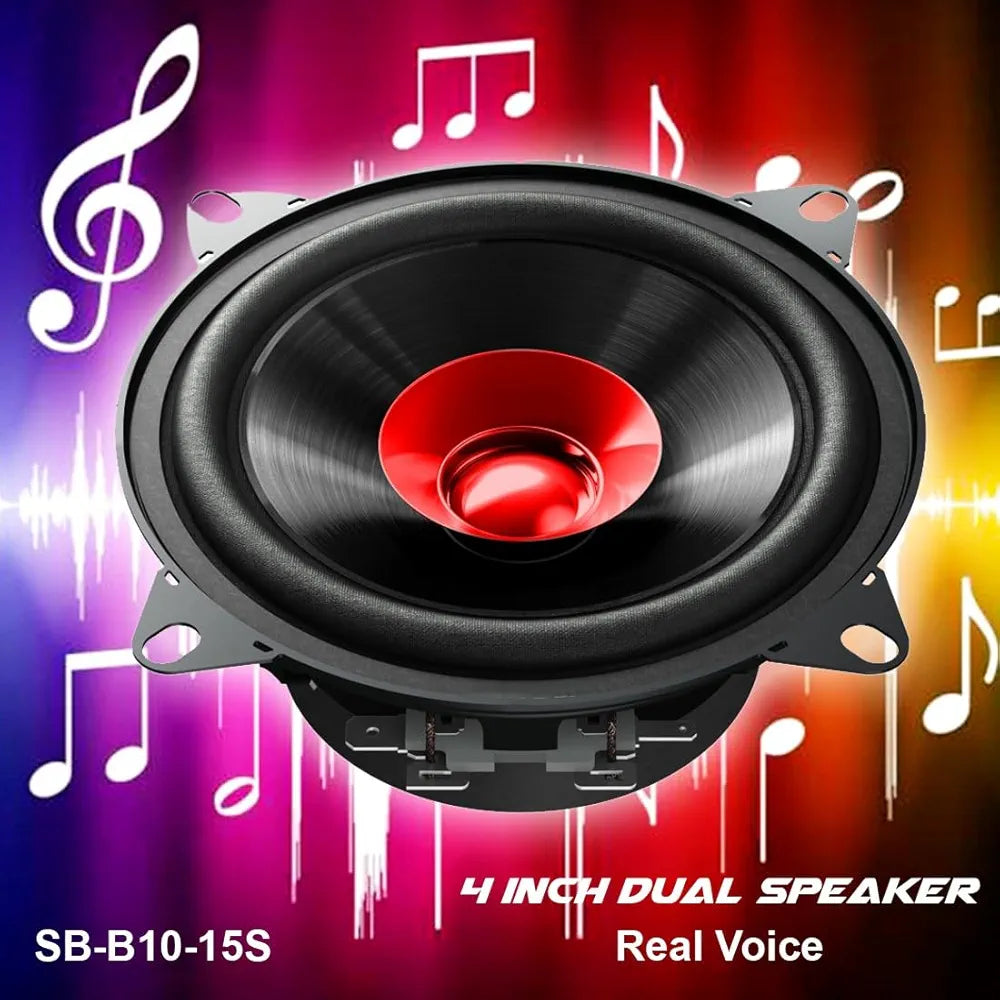 SONG BIRD 4 INCH MAX Door with Dual SB-B10-15S Coaxial Car Speakers | High Bass & Clear Sound | 6.5-Inch Coaxial Speakers | Universal Fit for All Cars | Car Music System