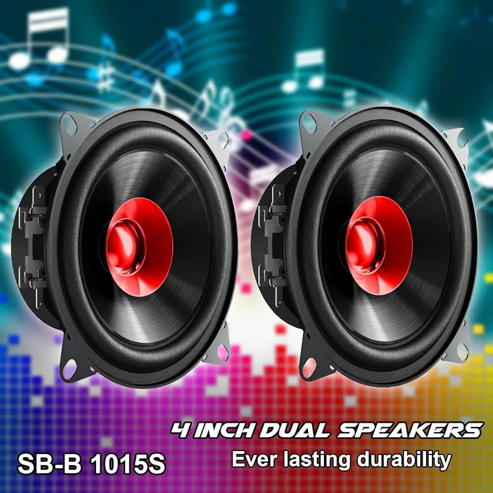 SONG BIRD 4 INCH MAX Door with Dual SB-B10-15S Coaxial Car Speakers | High Bass & Clear Sound | 6.5-Inch Coaxial Speakers | Universal Fit for All Cars | Car Music System