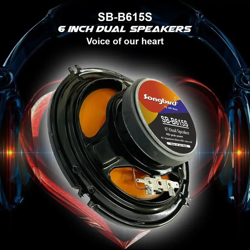 SB-B-615 6 INCH 400 W MAX DOOR SPEAKER WITH DUAL 2 Piece Speaker In BOX