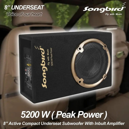 8 inch underseat Subwoofer  with inbuilt amplifier 5200 W