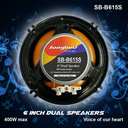SB-B-615 6 INCH 400 W MAX DOOR SPEAKER WITH DUAL 2 Piece Speaker In BOX